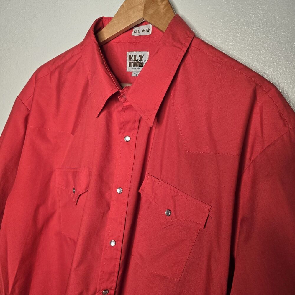 Ely Cattleman Men's Large Tall Man Long Sleeve Western Button Up Shirt